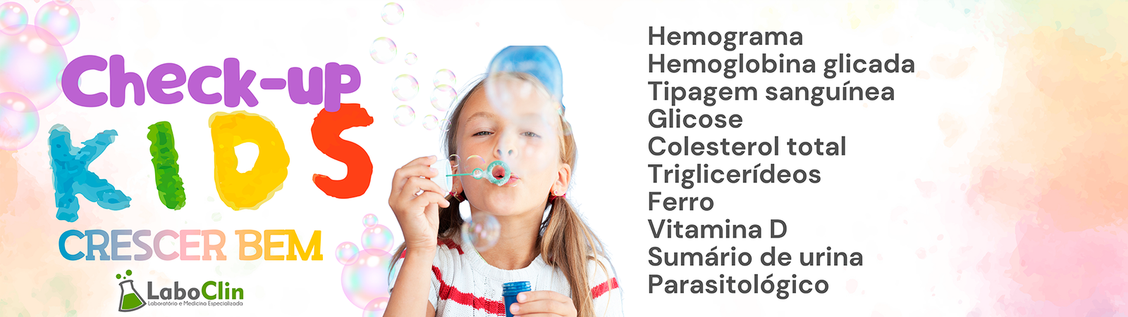 Banner do Check-up Kids da Laboclin